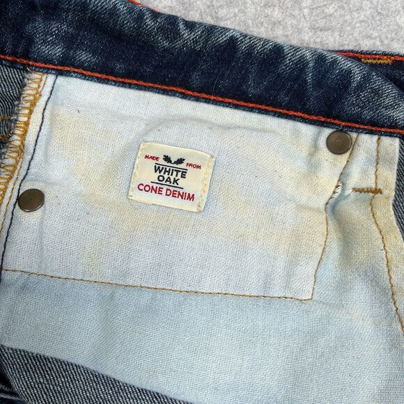 Raleigh Denim Workshop Jeans Womens 28 (30 x 34) White Oak Cone Straight 162/200 - Picture 10 of 13